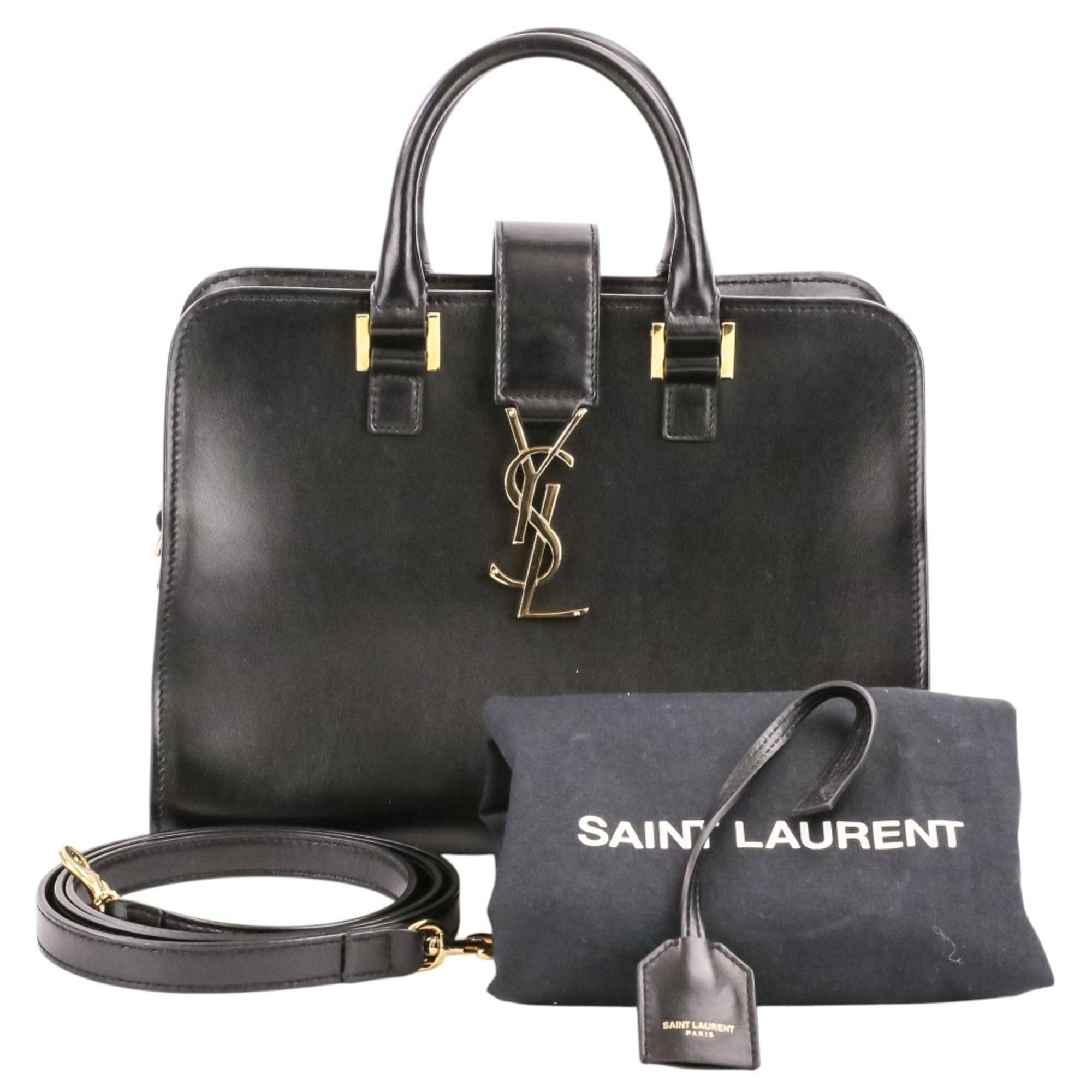 Yves Saint Laurent Yves Saint Laurent SAINT LAURENT PARIS Saint Laurent Paris Leather Baby Cabas 2-Way Shoulder Bag Handbag Black Women's Size ONE SIZE - 1 Thumbnail