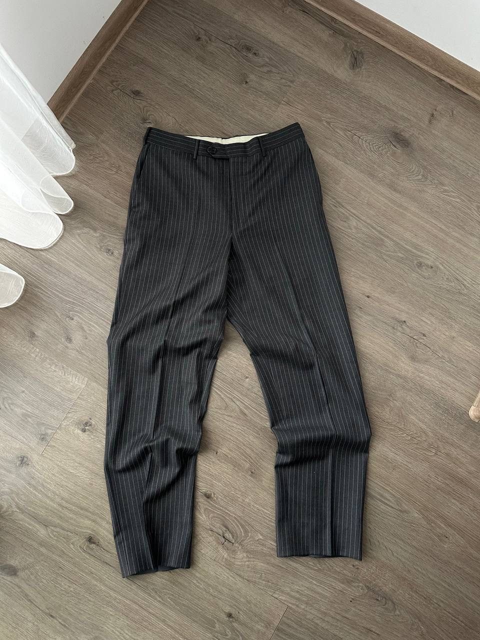 Corneliani × Vintage Vintage Corneliani Lana Extrafine Gray Striped 48R Suit Size 48R - 23 Thumbnail