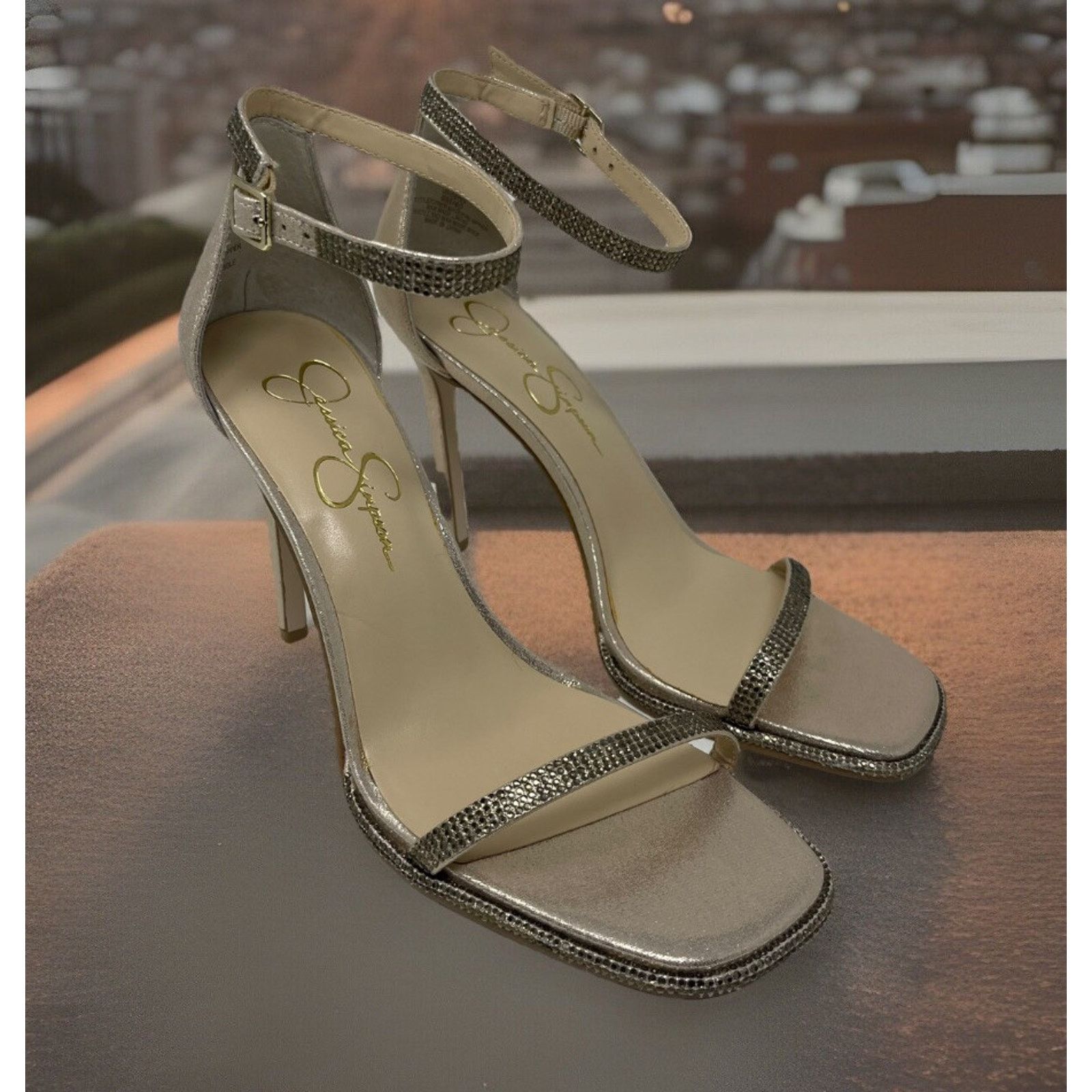 Jessica Simpson Jessica Simpson Ostey Heeled Sandals Womens 10.5 Champagne Size US 10.5 / IT 40.5 - 1 Thumbnail