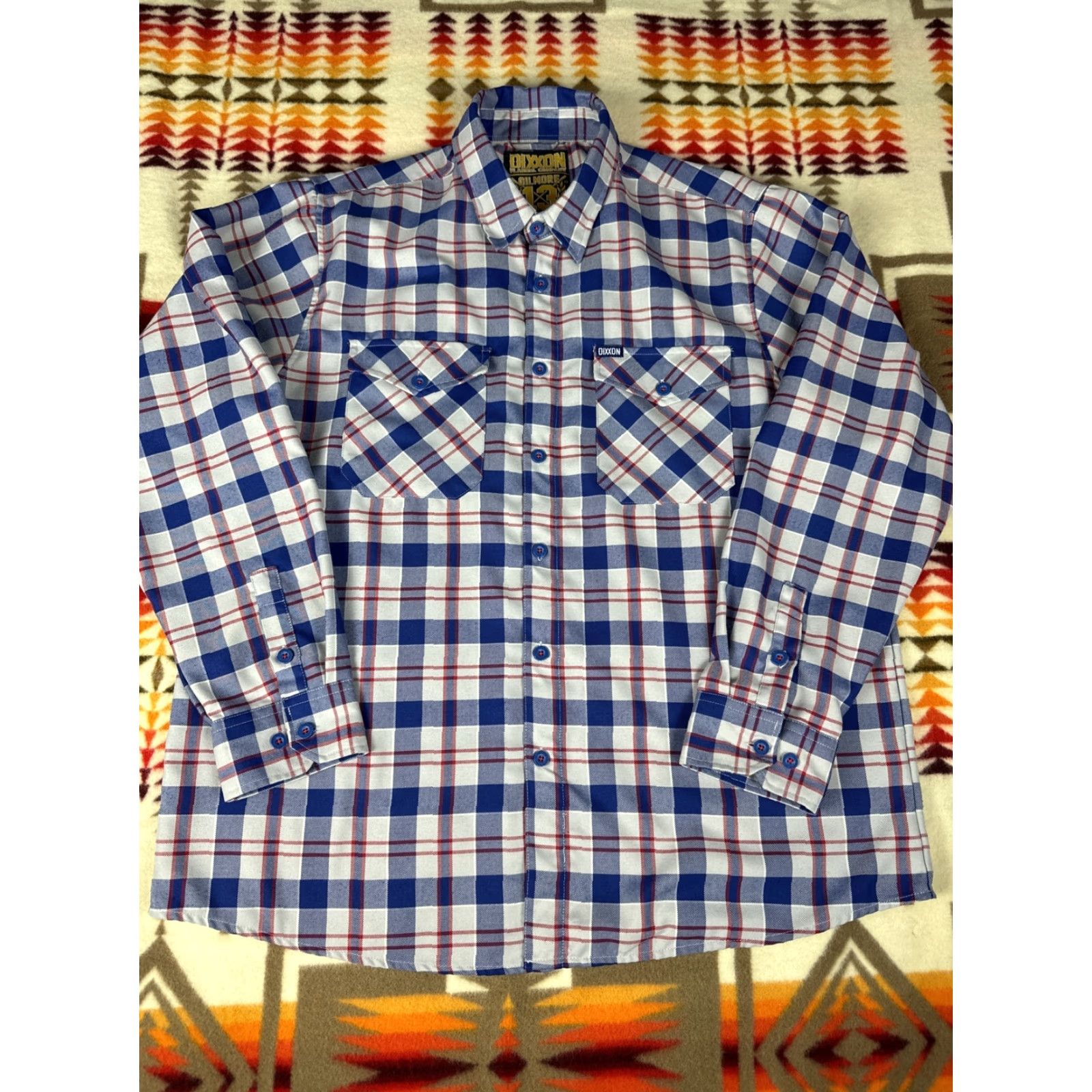 CO Dixxon Flannel Co Gilmore 13 Mens Button-Down Shirt 2XL Red Blue Gray Regular Long Sleeve Button-Up Shirt Mens Size US XXL / EU 58 / 5 - 2 Thumbnail