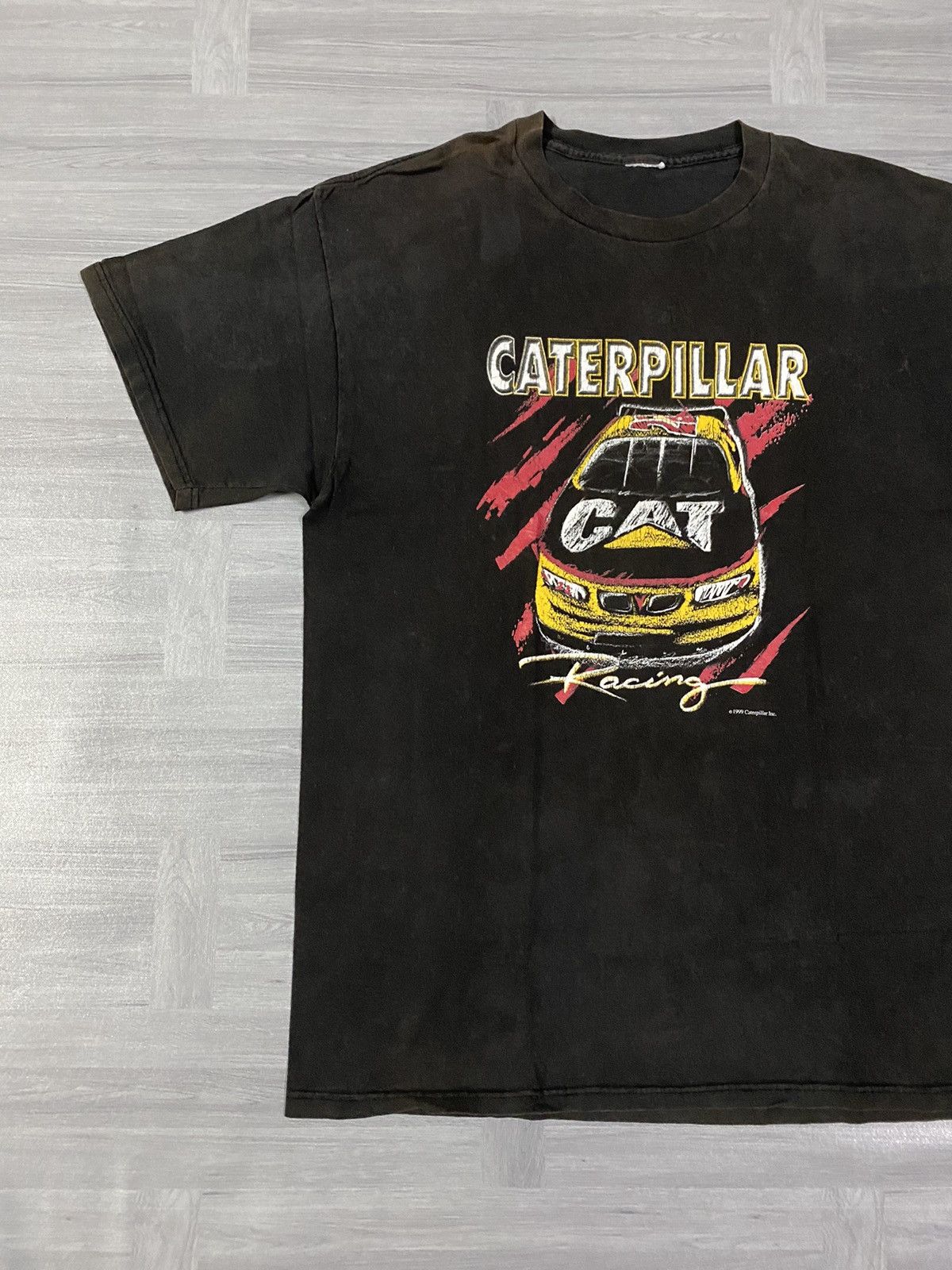 NASCAR Vintage 90s Caterpillar Racing Nascar T Shirt Size US XL / EU 56 / 4 - 5 Thumbnail