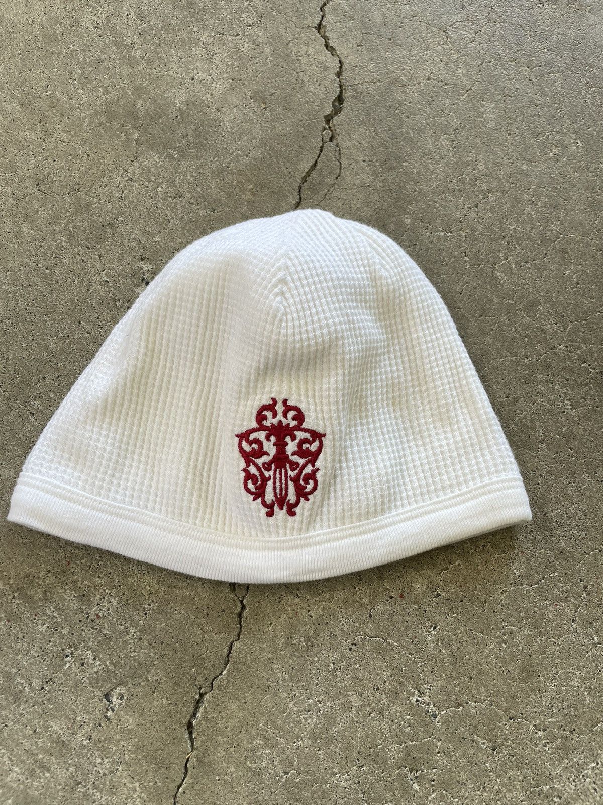 image of Chrome Hearts Thermal Skull Cap in White, Men's