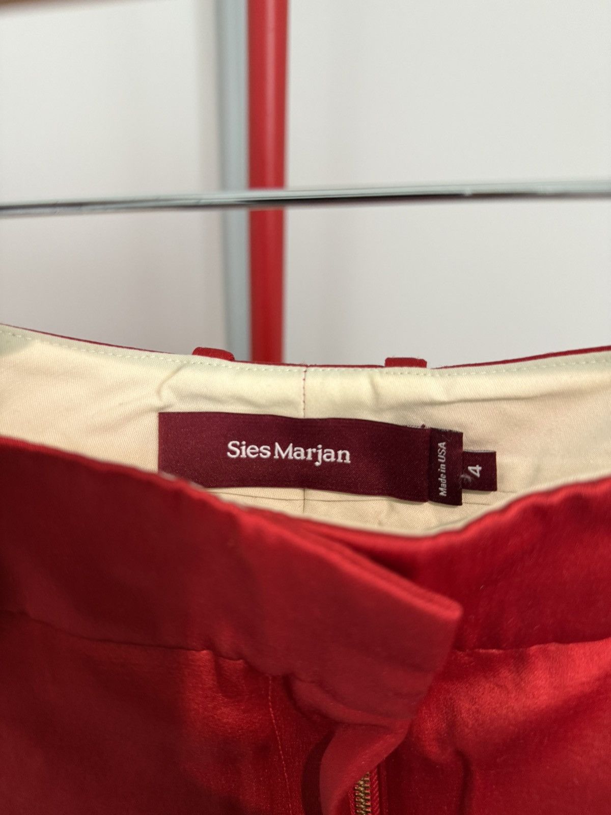 Sies Marjan Red Satin Trousers Size US 30 / EU 46 - 3 Thumbnail