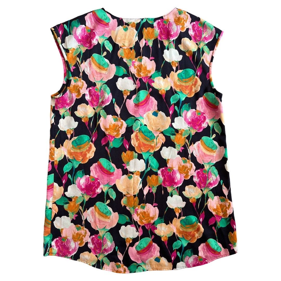 J.Crew J.Crew Multicolor Floral Cap Sleeve Scoop Neck Blouse, US4 Size S / US 4 / IT 40 - 4 Thumbnail