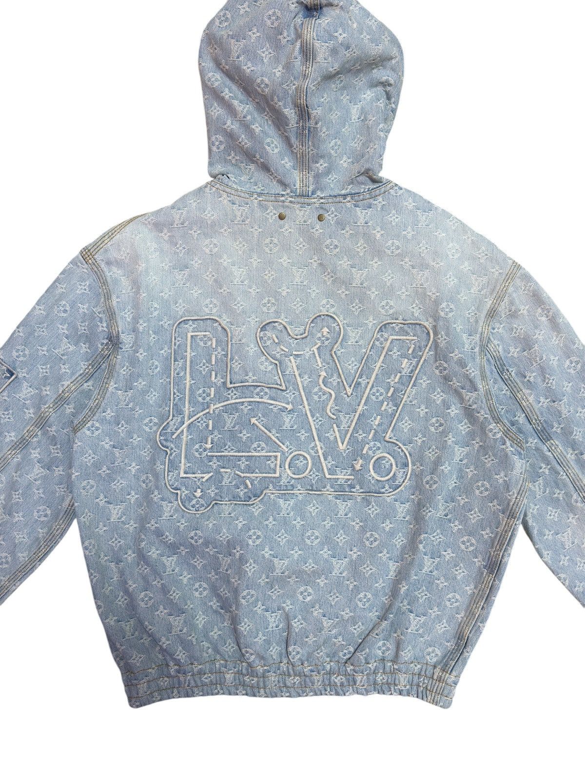 Louis Vuitton × NBA Louis Vuitton NBA Blue Denim Monogram Bomber Jacket Size US L / EU 52-54 / 3 - 7 Thumbnail