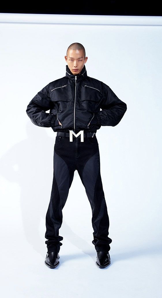 Mugler Thierry Mugler x H&M Spiral Panel Jeans Black Denim Pants HM Size US 36 / EU 52 - 1 Thumbnail