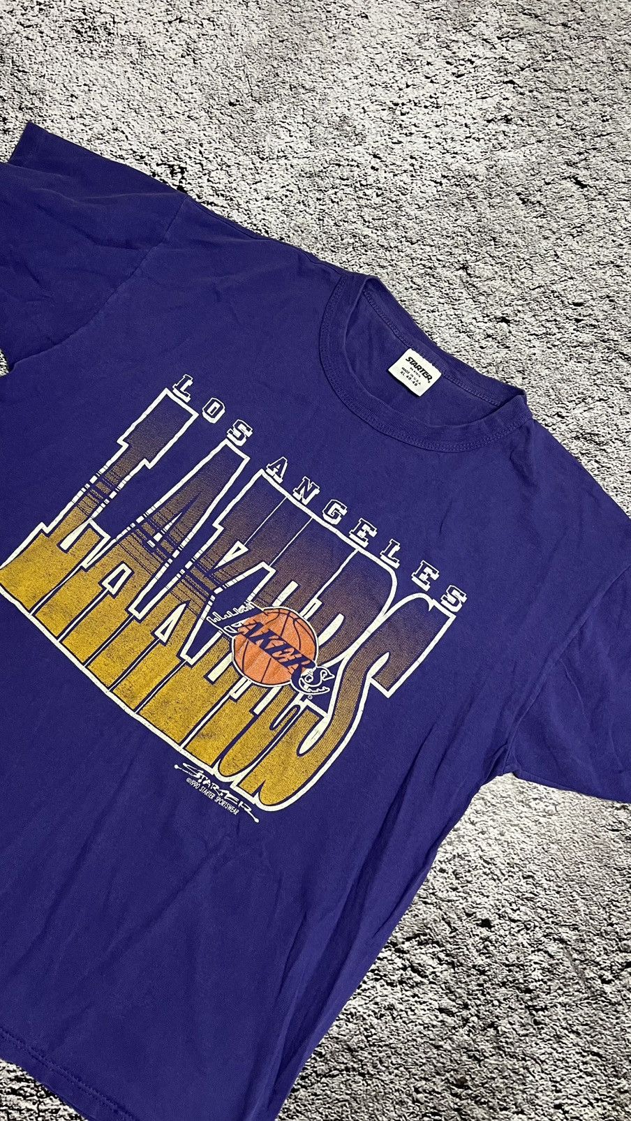 NBA × Starter 1990 RARE‼️Los Angeles Lakers NBA made in USA starter T shirt Size US L / EU 52-54 / 3 - 1 Thumbnail