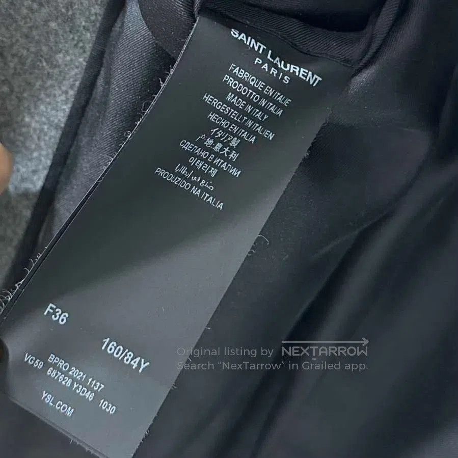 Saint Laurent Paris Saint Laurent Gray Double-Breasted Blazer. Size US M / EU 48-50 / 2 - 5 Thumbnail