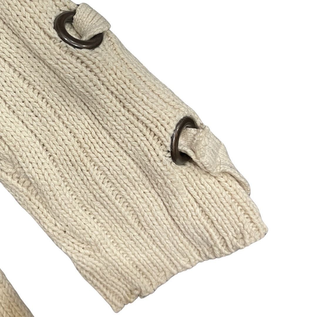 Guess Chunky Cable Knit Ribbed Long Sleeve V-Neck Sweater Medium Size M / US 6-8 / IT 42-44 - 6 Thumbnail