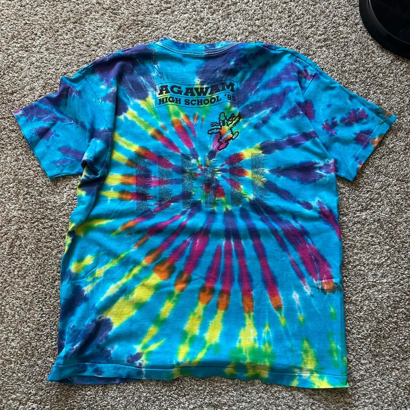 Vintage Vintage 90s Hippy Class High Stoner Tie Dye Blank Tee Shirt Size US XL / EU 56 / 4 - 4 Thumbnail