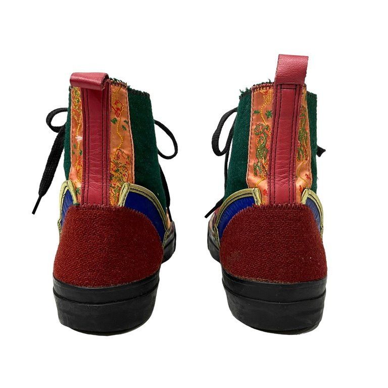 Yohji Yamamoto Yohji Yamamoto 95AW Wool Leather Patchwork High-Top Sneakers Size US 11.5 / EU 44-45 - 5 Thumbnail