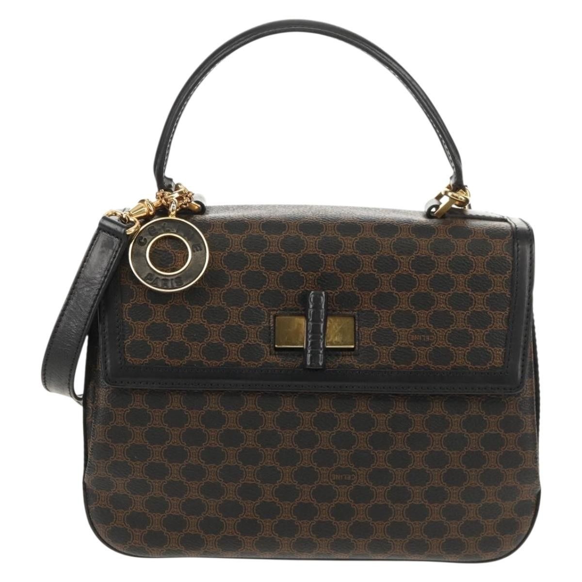 Celine Celine Vintage Convertible Top Handle Bag Macadam Coated Canvas Size ONE SIZE - 1 Thumbnail
