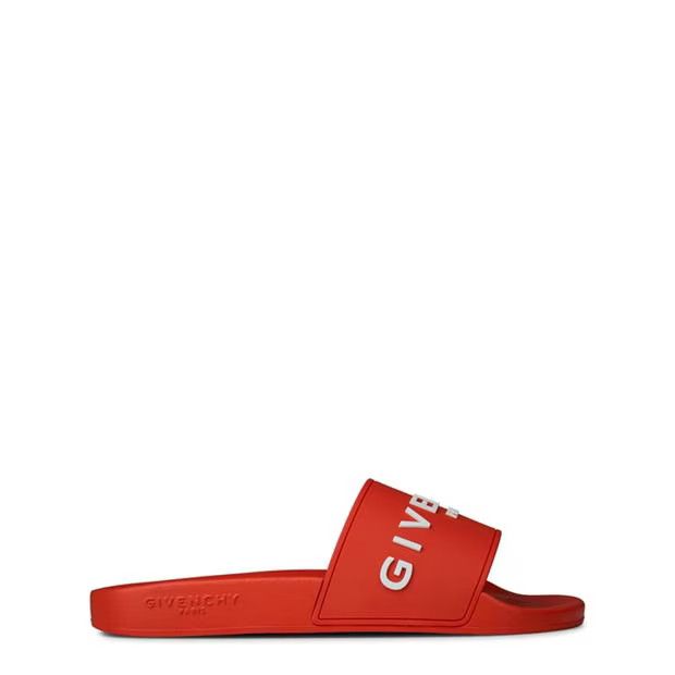 image of Givenchy O1G2R1Mq0424 Logo Sliders In Red, Men's (Size 12)