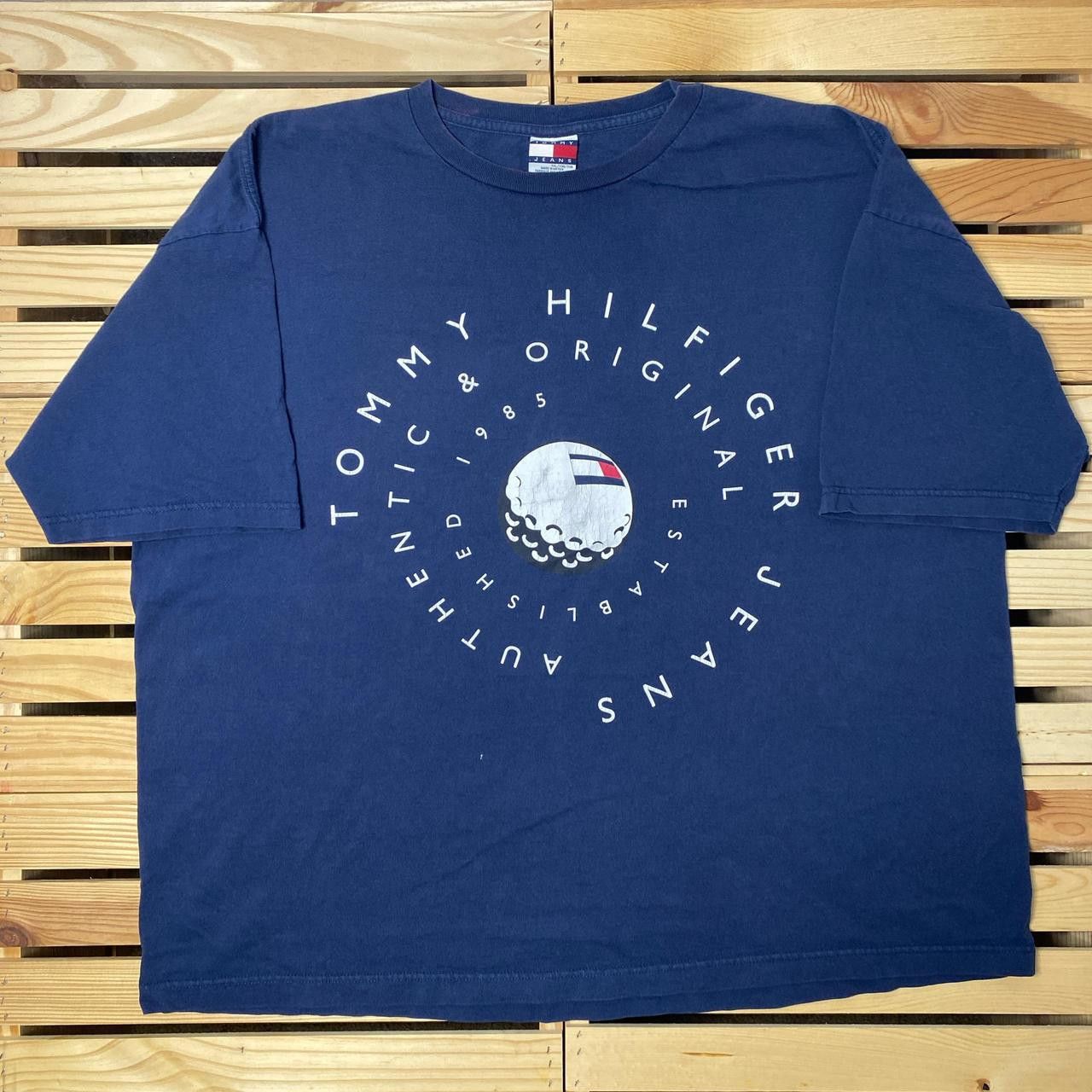 Tommy Hilfiger Vintage Tommy Hilfiger Navy Blue Golf Tee Size 2XL Size US XXL / EU 58 / 5 - 1 Thumbnail