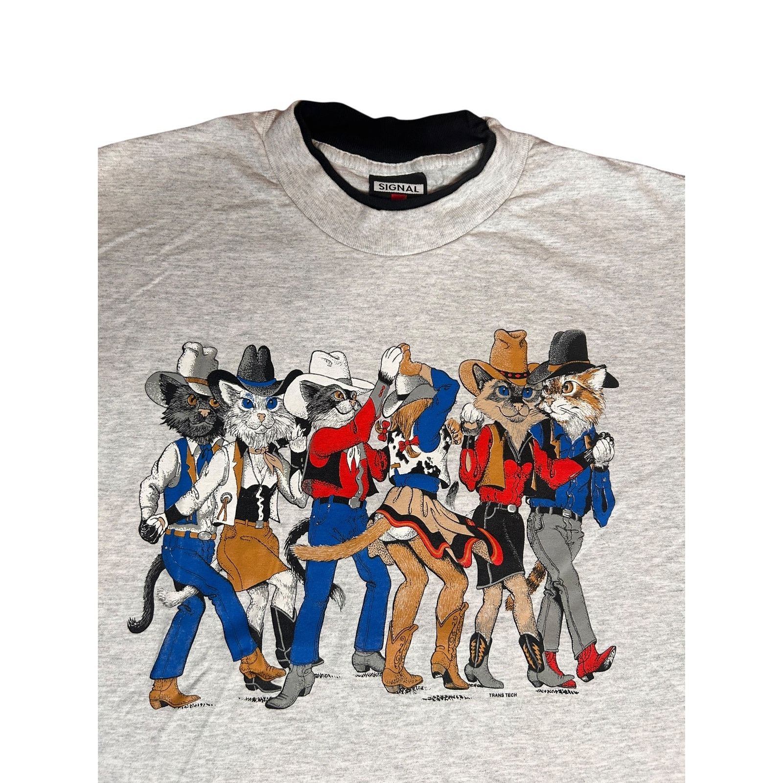 Vintage Vintage 90s Cowboy Cats Rodeo Dancing Double Sided T-Shirt Size US M / EU 48-50 / 2 - 3 Thumbnail