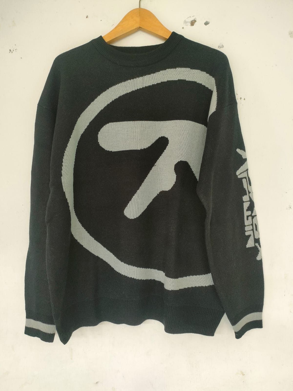 image of Band Tees x Good Music Merchandise Aphex Twin Knitwear in Black, Men's (Size XL)