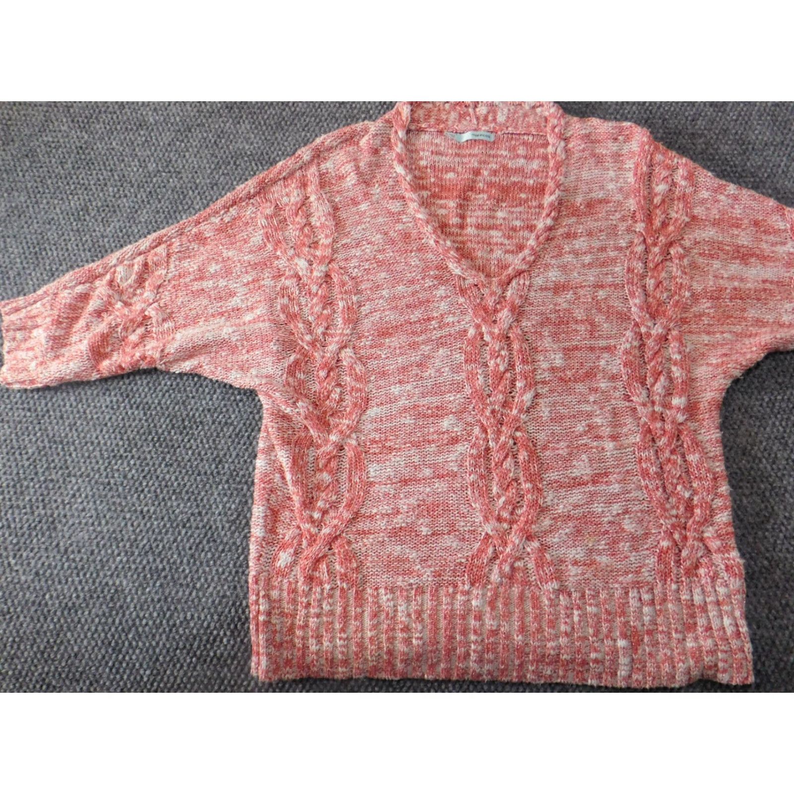 Vintage Maurices Womens Sweater Pullover Short Sleeve Crew Neck Pink XL Knit Stretch Bow Puff Sleeve Size XL / US 12-14 / IT 48-50 - 3 Thumbnail