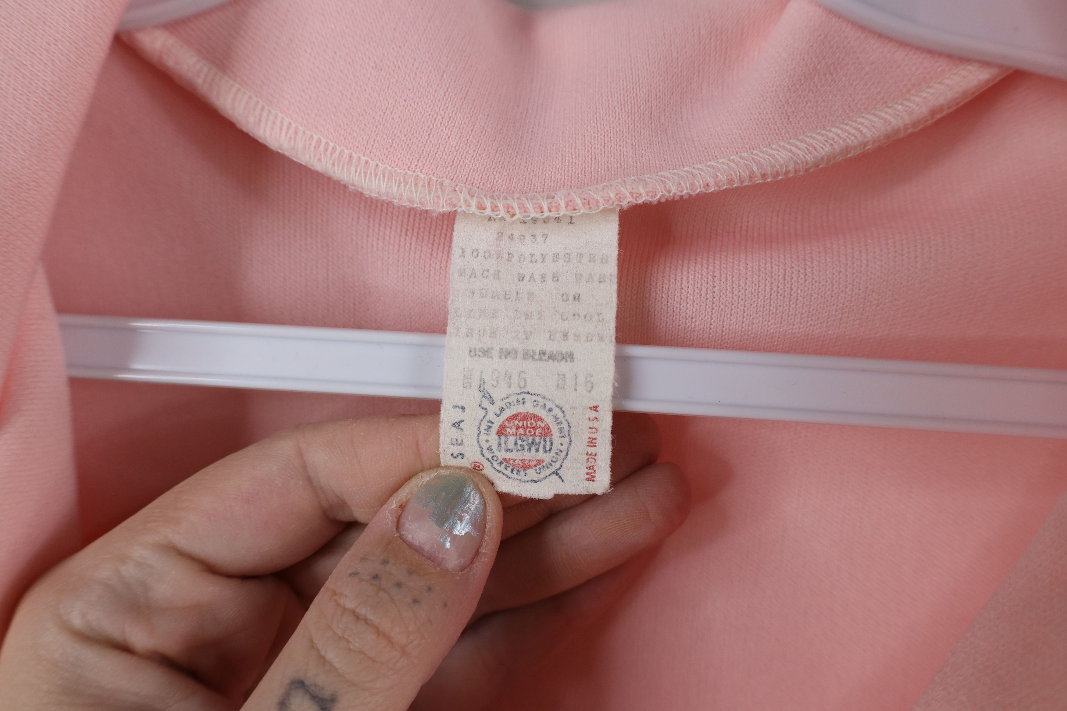 Vintage Vintage 70s Streetwear Collared Long Sleeve Polo Pink USA Size XXL / US 16-18 / IT 52-54 - 4 Thumbnail