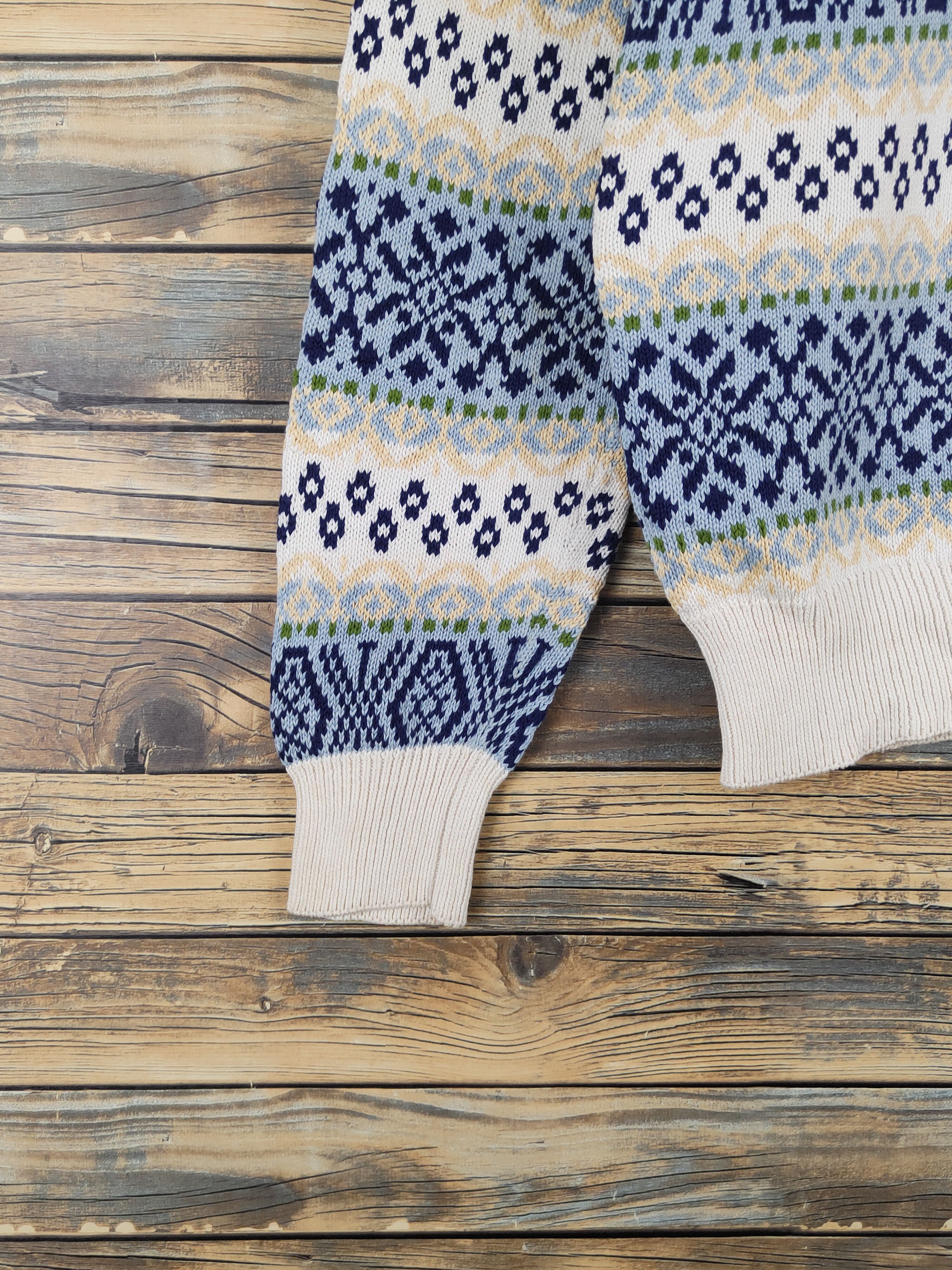 Takeo Kikuchi Takeo Kikuchi Cream Blue Knitwear Sweaters #W1229 Size US M / EU 48-50 / 2 - 4 Thumbnail