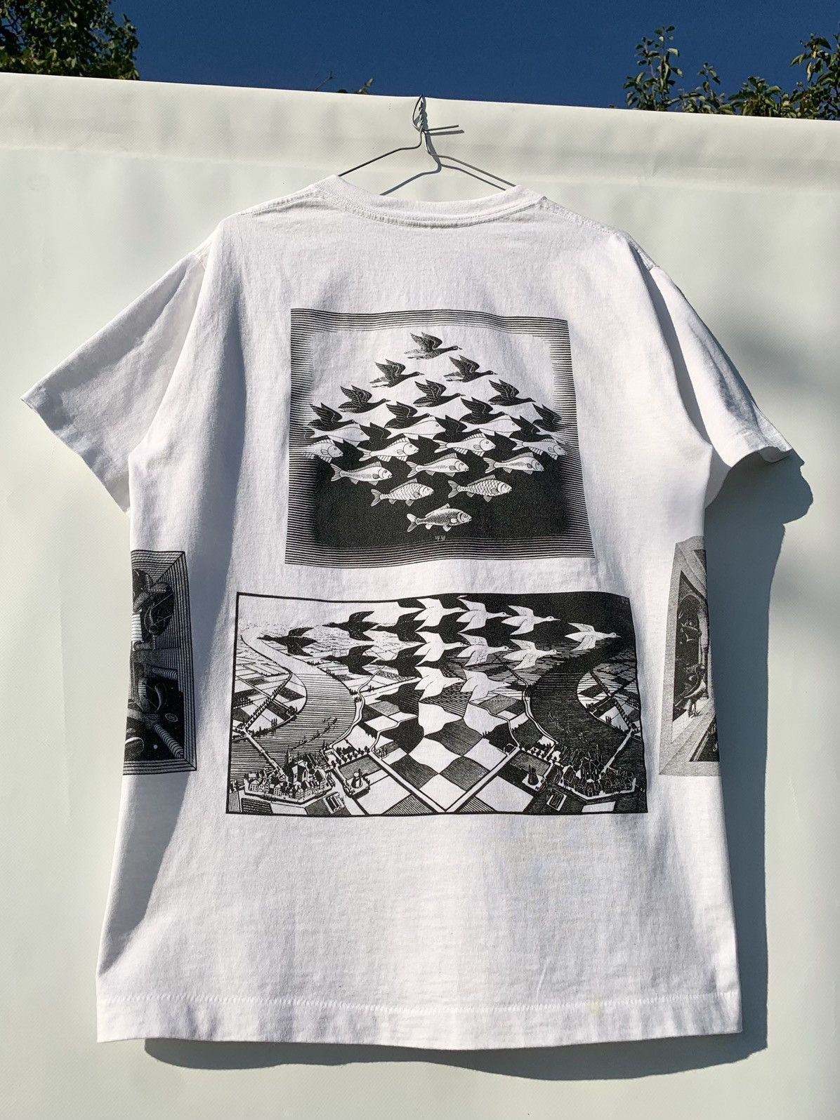Vintage 1991 Vintage MC Escher All Over Print Tee 90s Size US L / EU 52-54 / 3 - 4 Thumbnail