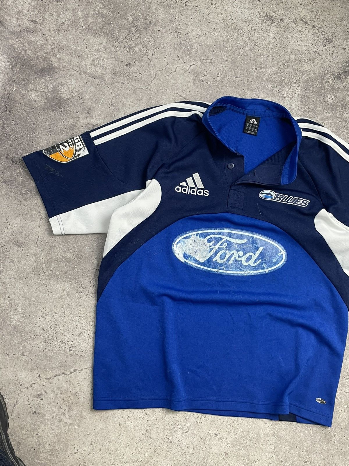 Adidas × Ford × Vintage Vintage Jersey Adidas Ford Rugby Blue T Shirt Rare Size US M / EU 48-50 / 2 - 2 Thumbnail