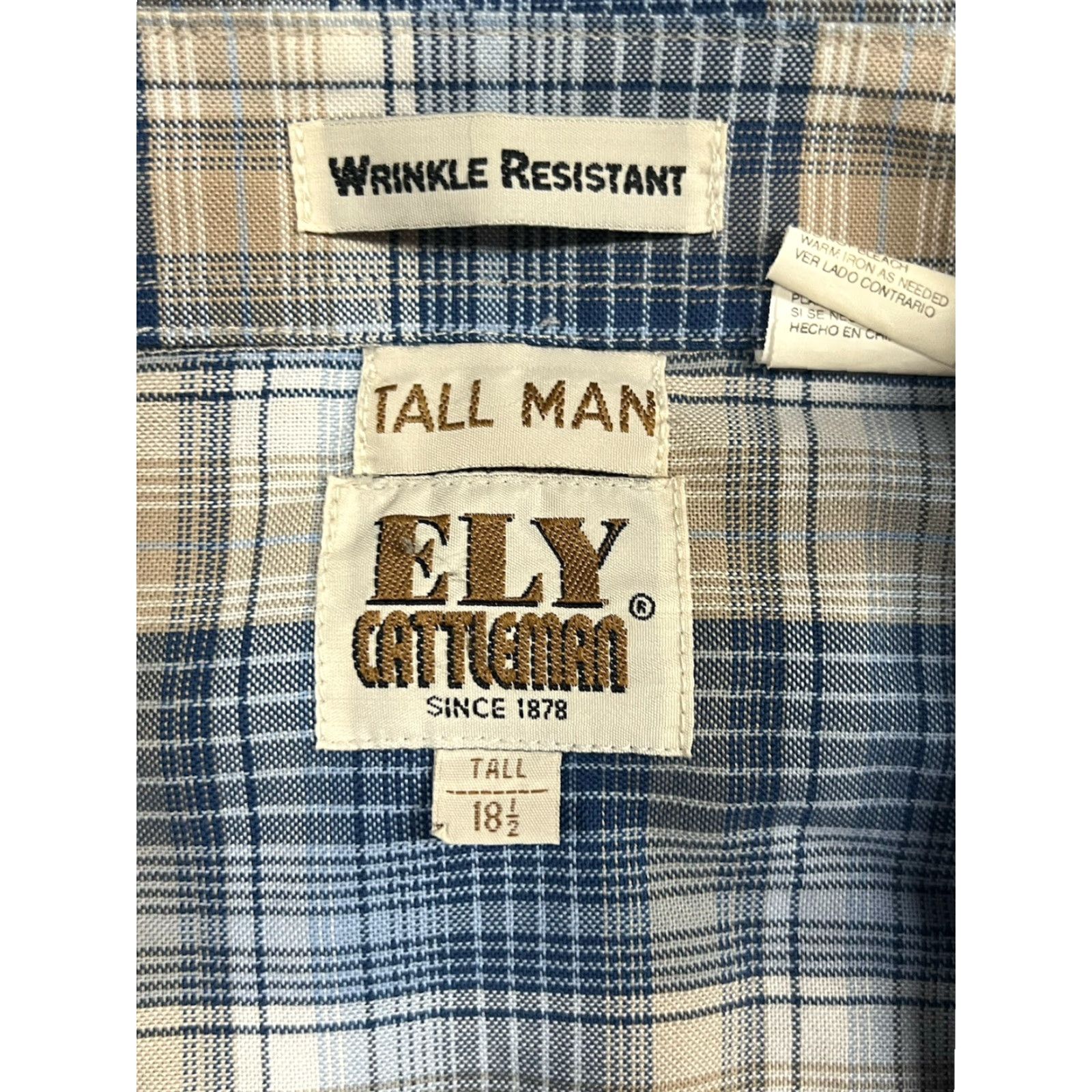 Vintage Ely Cattleman Shirt Men’s Tall 18.5 Plaid Western Rodeo Snap Button-Up Collared Size US XXL / EU 58 / 5 - 5 Thumbnail