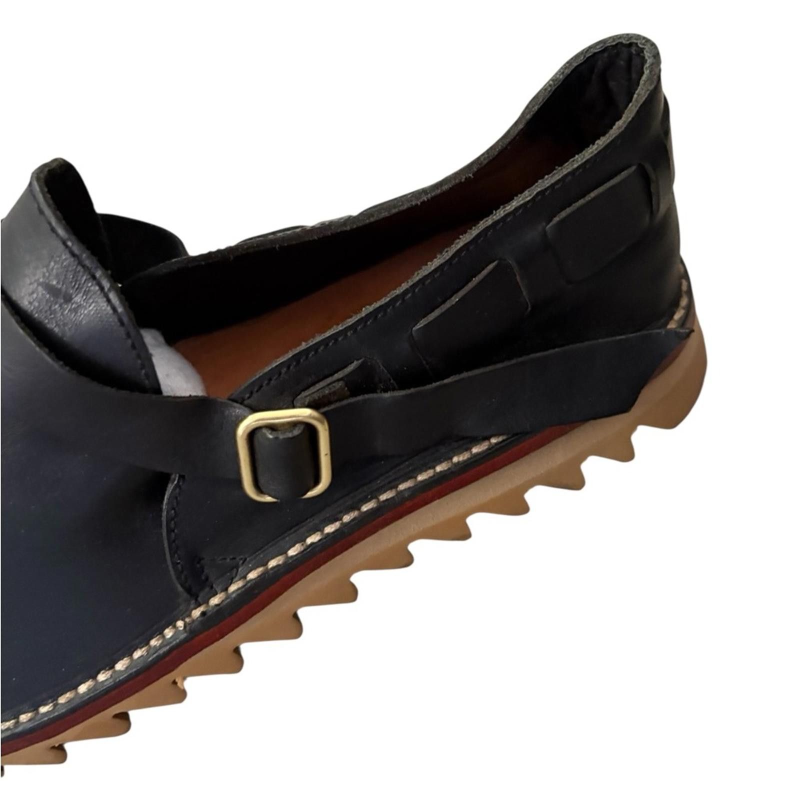 Other Unmarked Handcrafted Stitch Down Black Leather Loafers Size US 12 / EU 45 - 8 Thumbnail