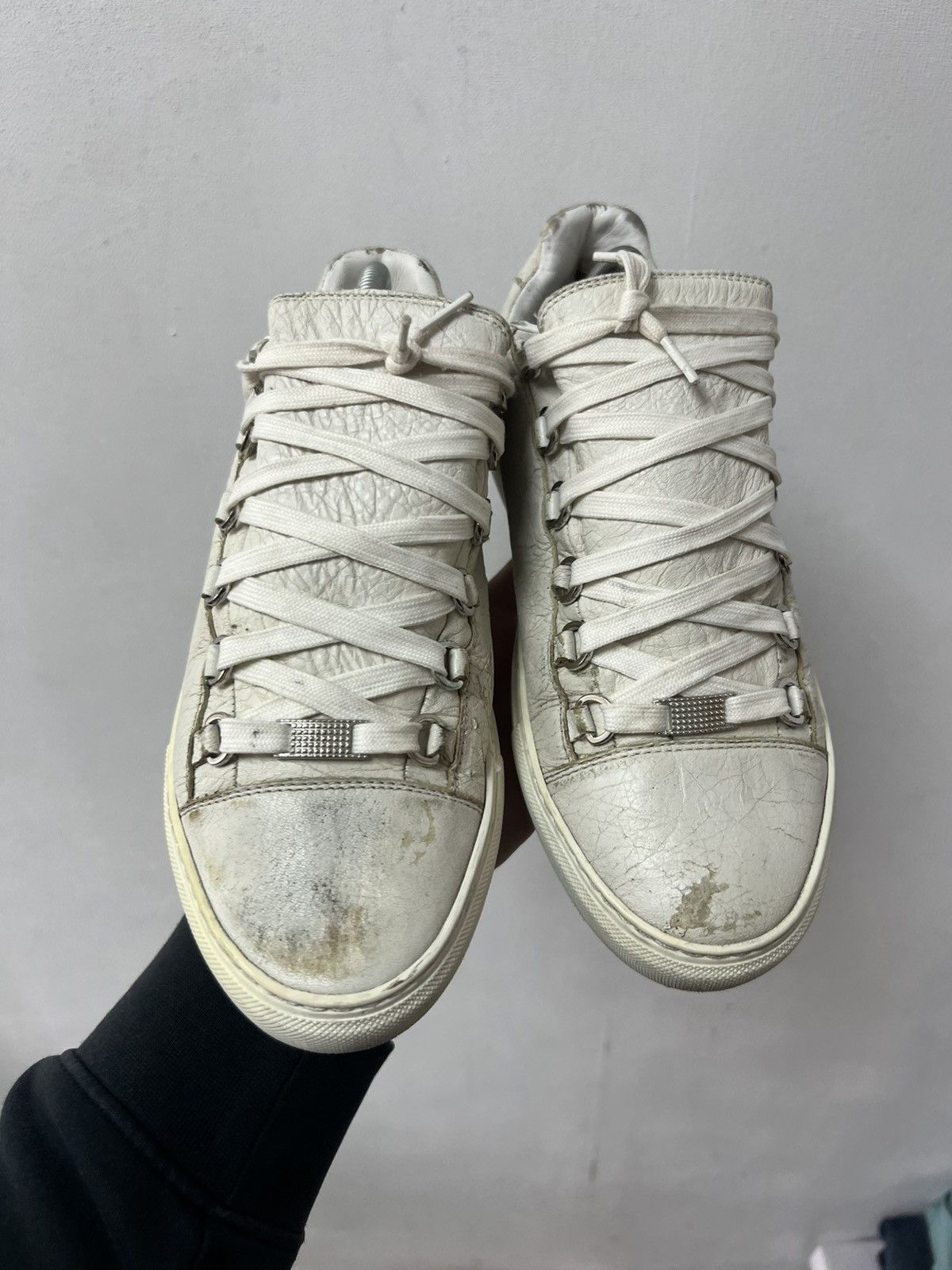Balenciaga Balenciaga Arena Leather Low Sneaker White Size 7 Size US 7 / EU 40 - 5 Thumbnail