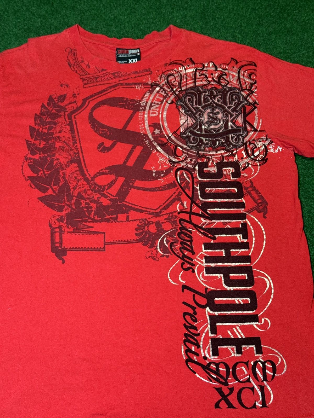 Southpole × Vintage Y2K Southpole Cyberpunk Pinkman Hip Hop Gothic Red T Shirt Size US XXL / EU 58 / 5 - 2 Thumbnail