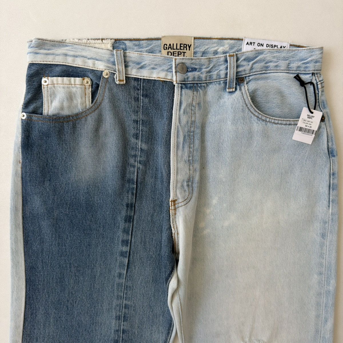 Gallery Dept. Ken 5001 Reworked Washed Blue Jeans Size US 34 / EU 50 - 5 Thumbnail