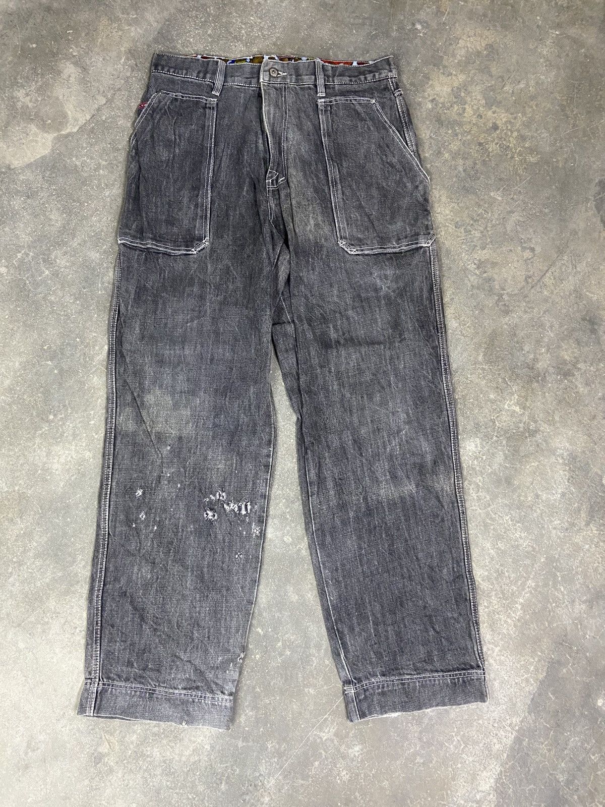 Fubu 🔥 Vintage y2k Fubu Platinum jeans Embroidery back hit Size US 36 / EU 52 - 18 Thumbnail