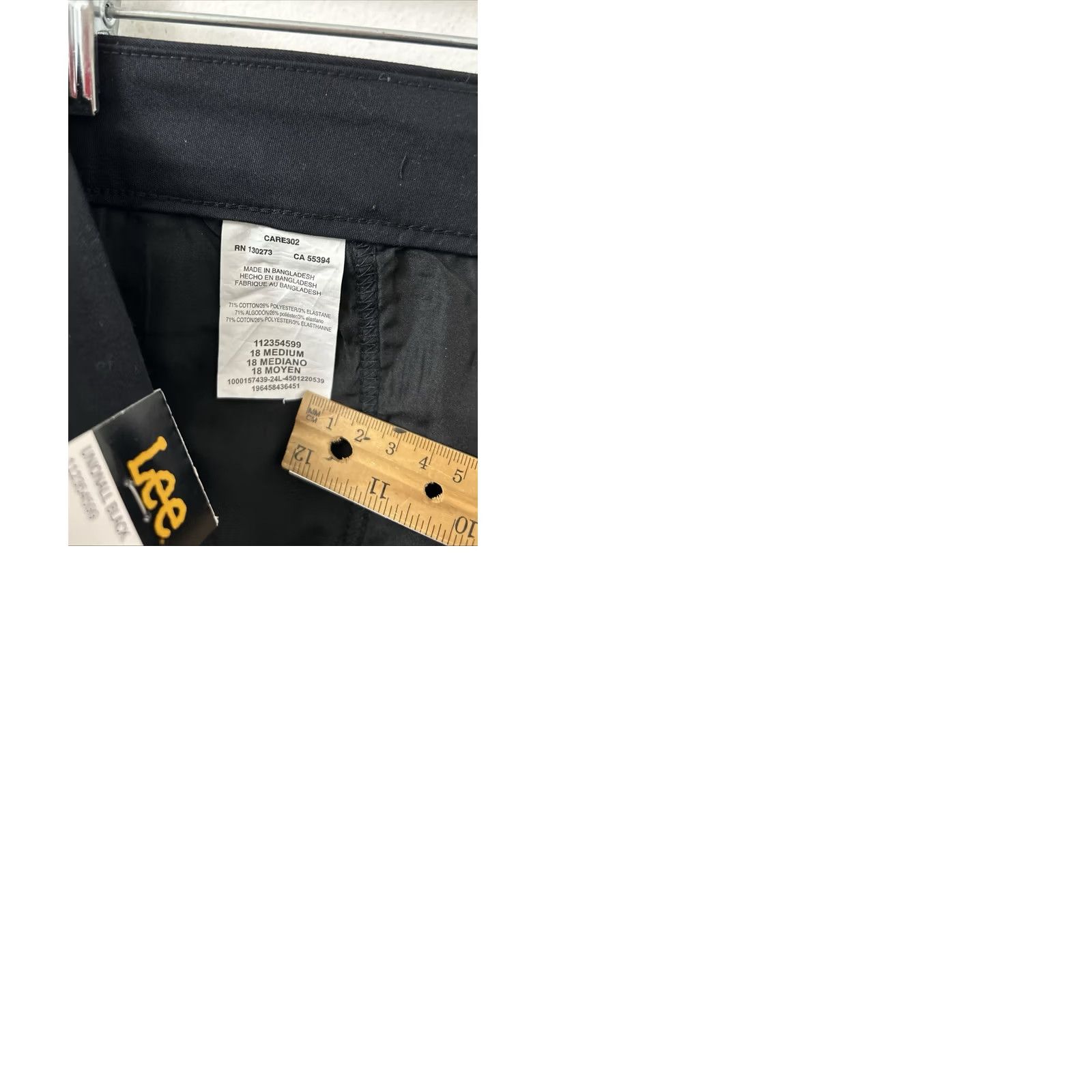 Lee Lee Pants Womens 40x30 Black Bootcut Mid Rise Wrinkle Resistant Pockets Twill Chino Workwear Casual size 18 Regular Womens Mens? Size 40" / US 18 - 9 Thumbnail