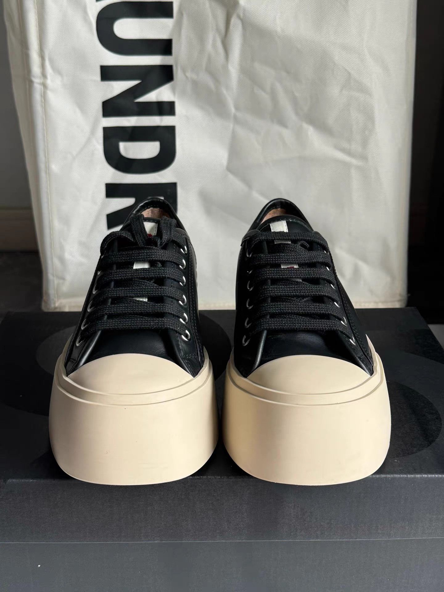 Marni Marni Pablo Black Lace-Up Chunky Sneakers K6 Size US 6 / IT 36 - 2 Thumbnail