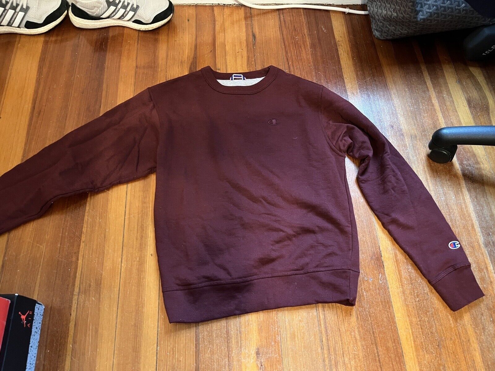 Champion Champion PowerBlend Fleece Crewneck Sweatshirt Maroon Red Size US S / EU 44-46 / 1 - 2 Thumbnail