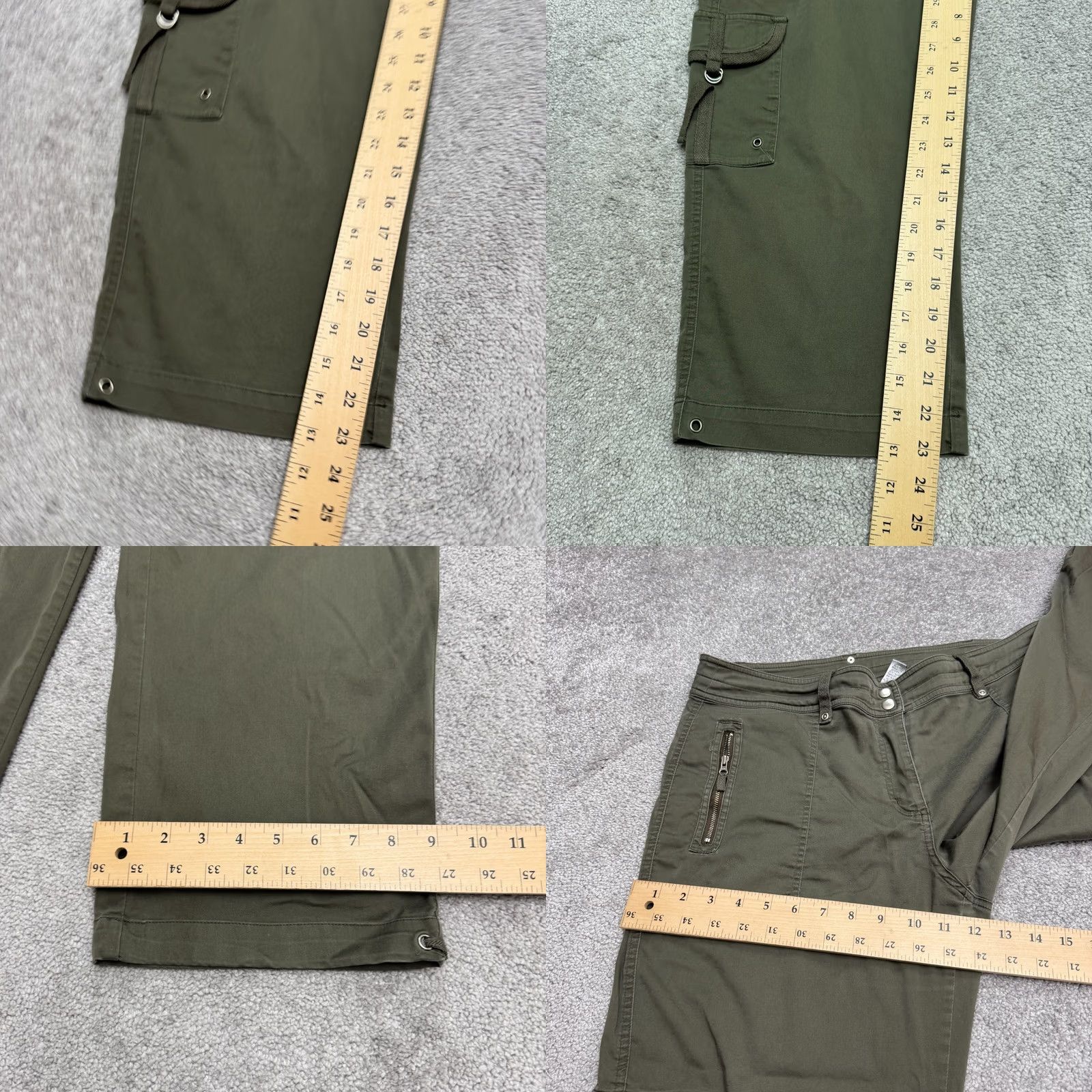 Vintage Chico's Pants Womens 2 US 12 Utility Cargo Cropped Olive Green Straight Casual Size 34" / US 12 / IT 48 - 9 Thumbnail