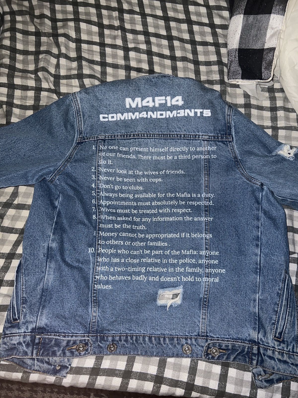 Other MAFIZA SZN Light Blue Distressed Denim Jacket Size US S / EU 44-46 / 1 - 1 Thumbnail