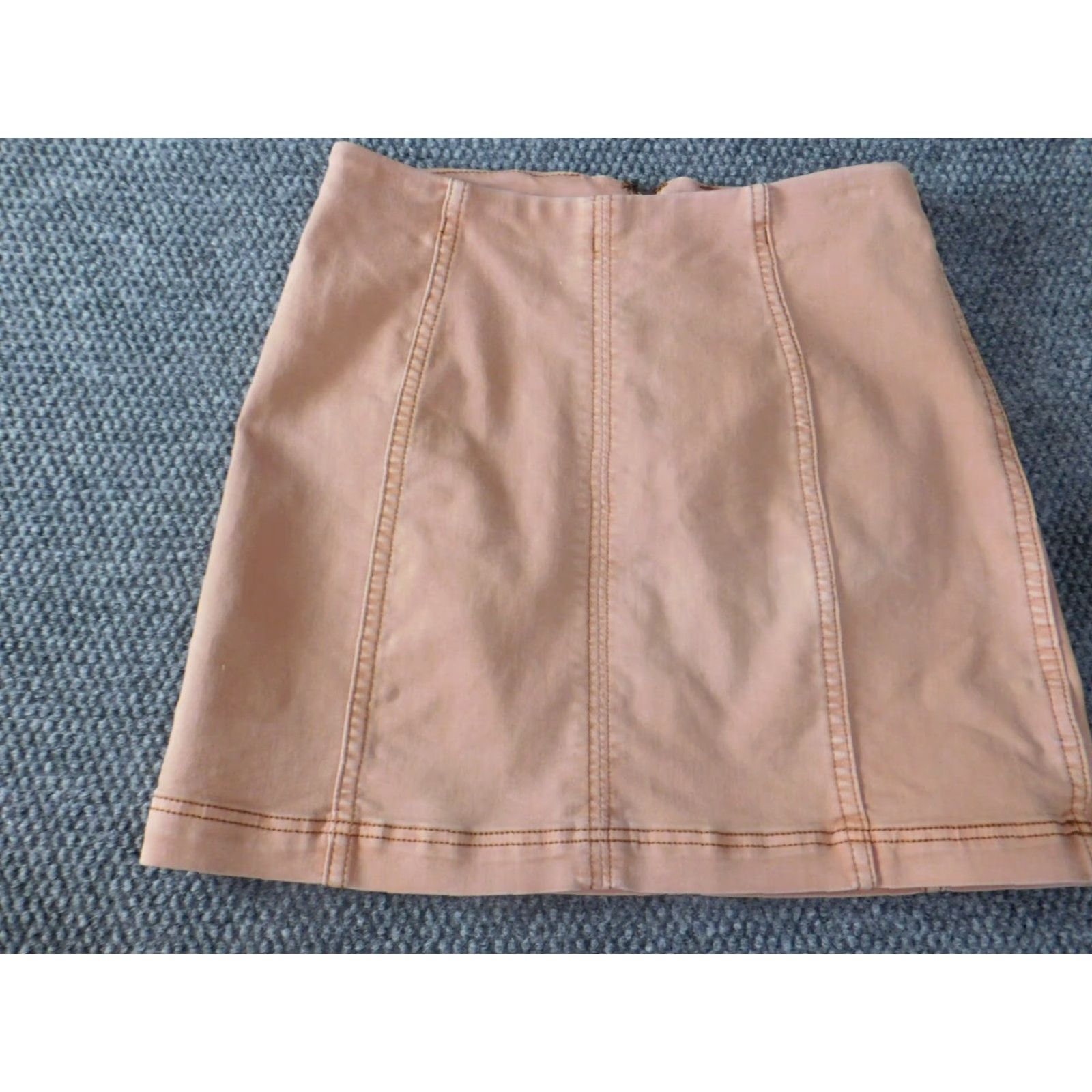 Free People Free People Skirt Womens Short A-Line Denim Pink 10 Zip Lined Casual Mid Rise Regular American Vintage No Size 32" / US 10 / IT 46 - 3 Thumbnail