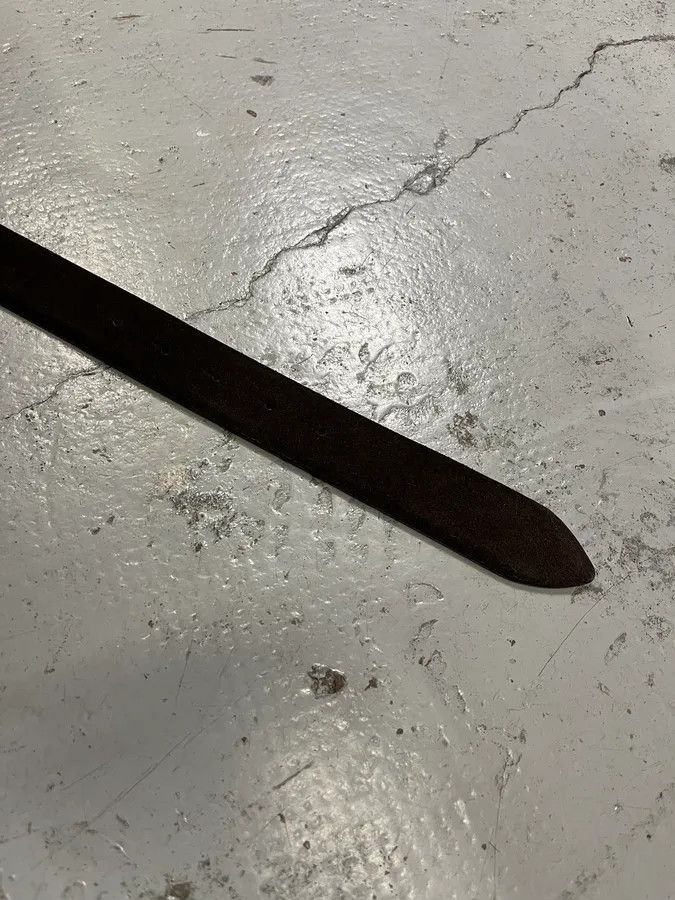 Vintage Cesare Paciotti Dagger Buckle Dark Brown Suede Leather Belt Size ONE SIZE - 6 Thumbnail
