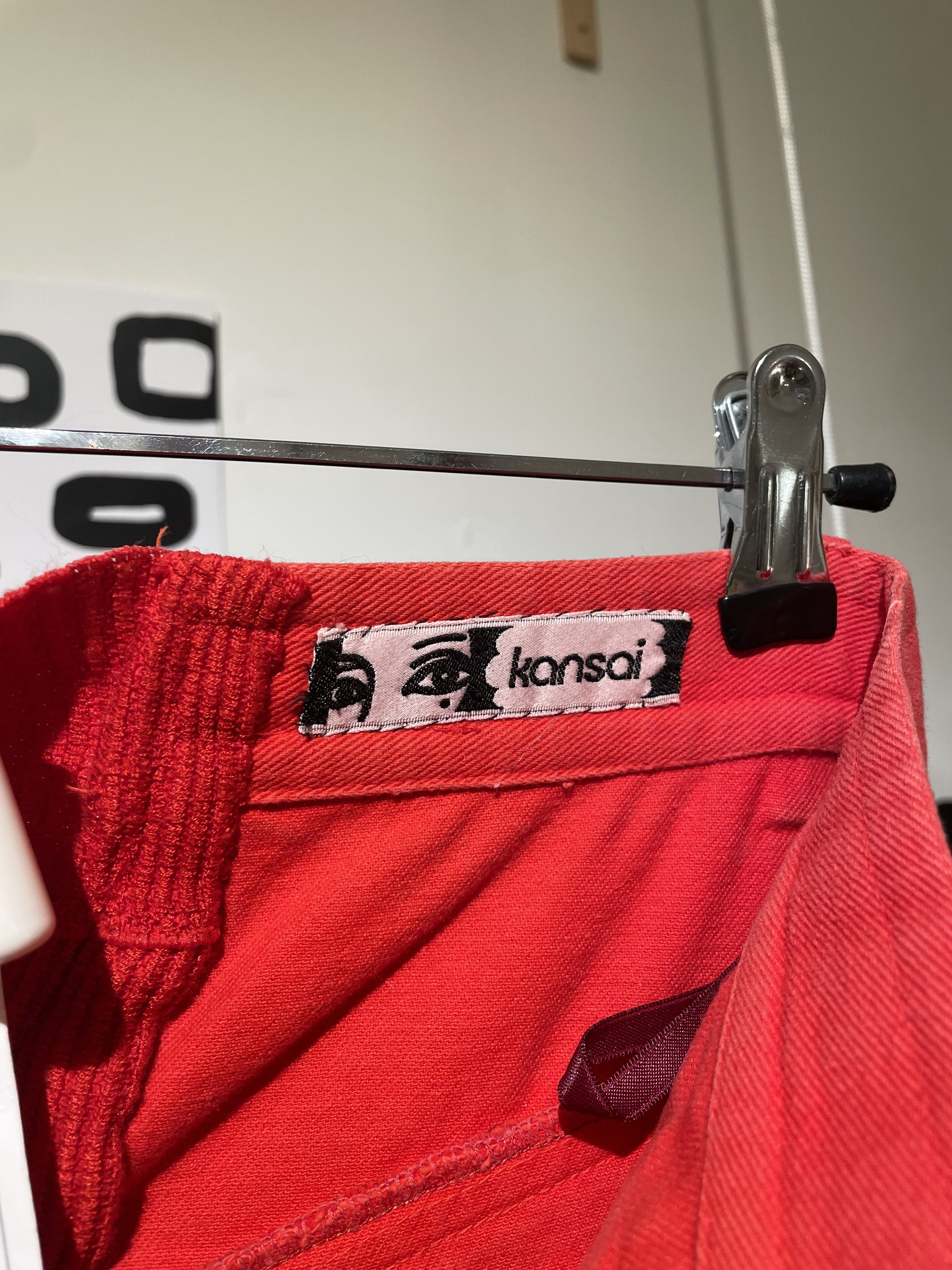 Kansai Yamamoto Kansai Yamamoto vintage red denim pants cargo Size US 34 / EU 50 - 7 Thumbnail
