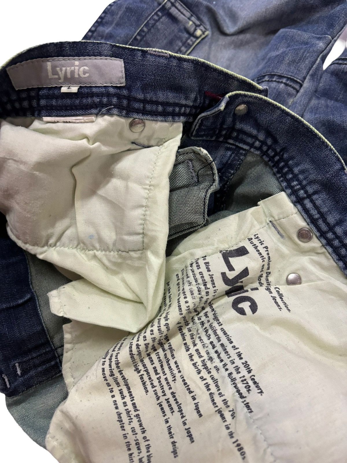 Japanese Brand × Vintage Vintage Japan Lyric Destroyed Blue Washed Distressed Jeans Size US 32 / EU 48 - 8 Thumbnail