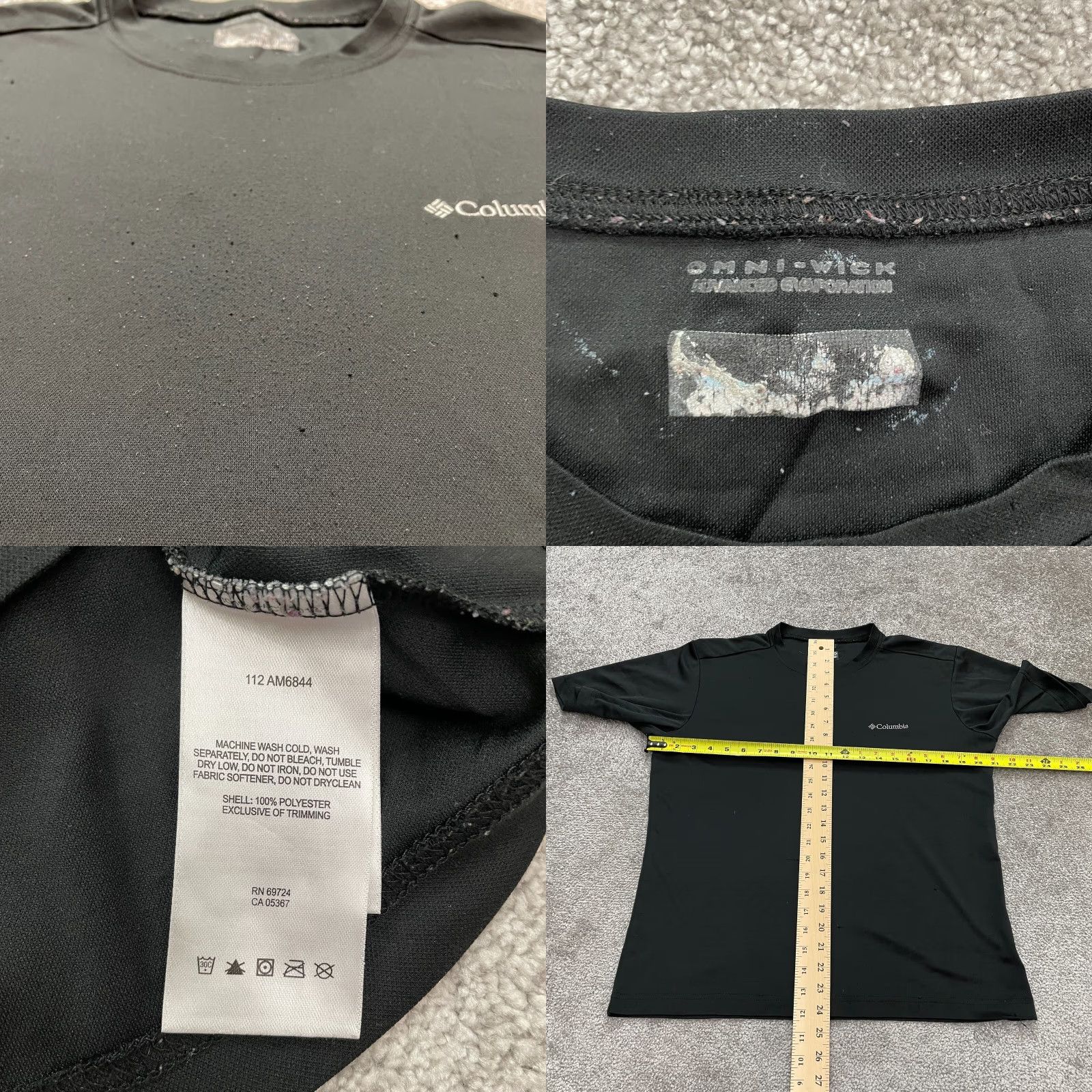 Vintage Columbia Omni Wick T-Shirt Mens Large Black Crew Neck Short Sleeve Active Tee Size US L / EU 52-54 / 3 - 8 Thumbnail