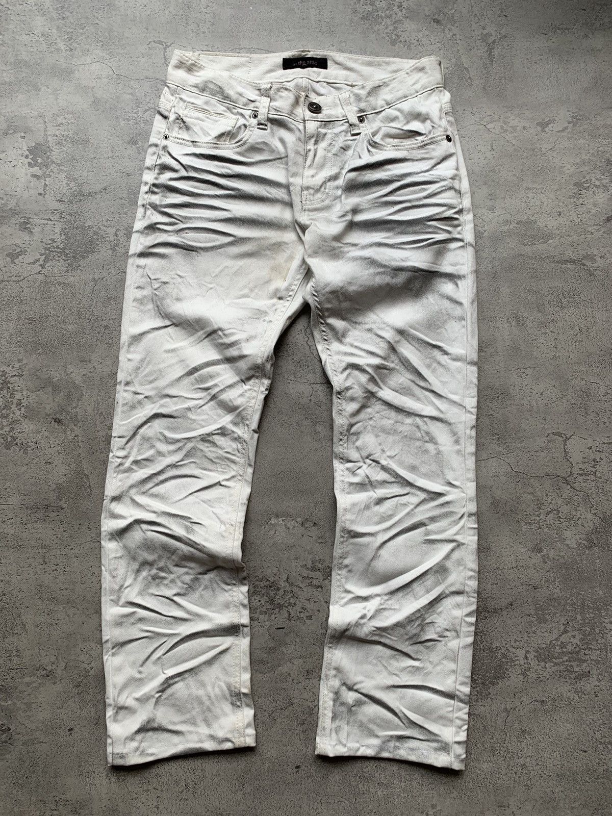 image of Le Grande Bleu L G B x Tornado Mart In The Attic Clawmark Whiskered Jeans in White, Men's (Size 30)