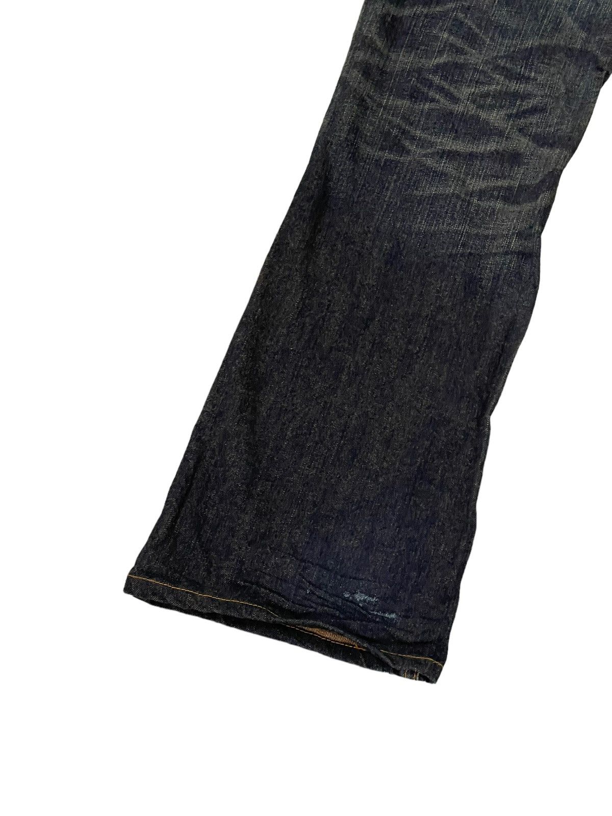 Japanese Brand Flare Jeans Edwin Japan Distress Boot Cut 7🟦3 Size US 31 - 15 Thumbnail