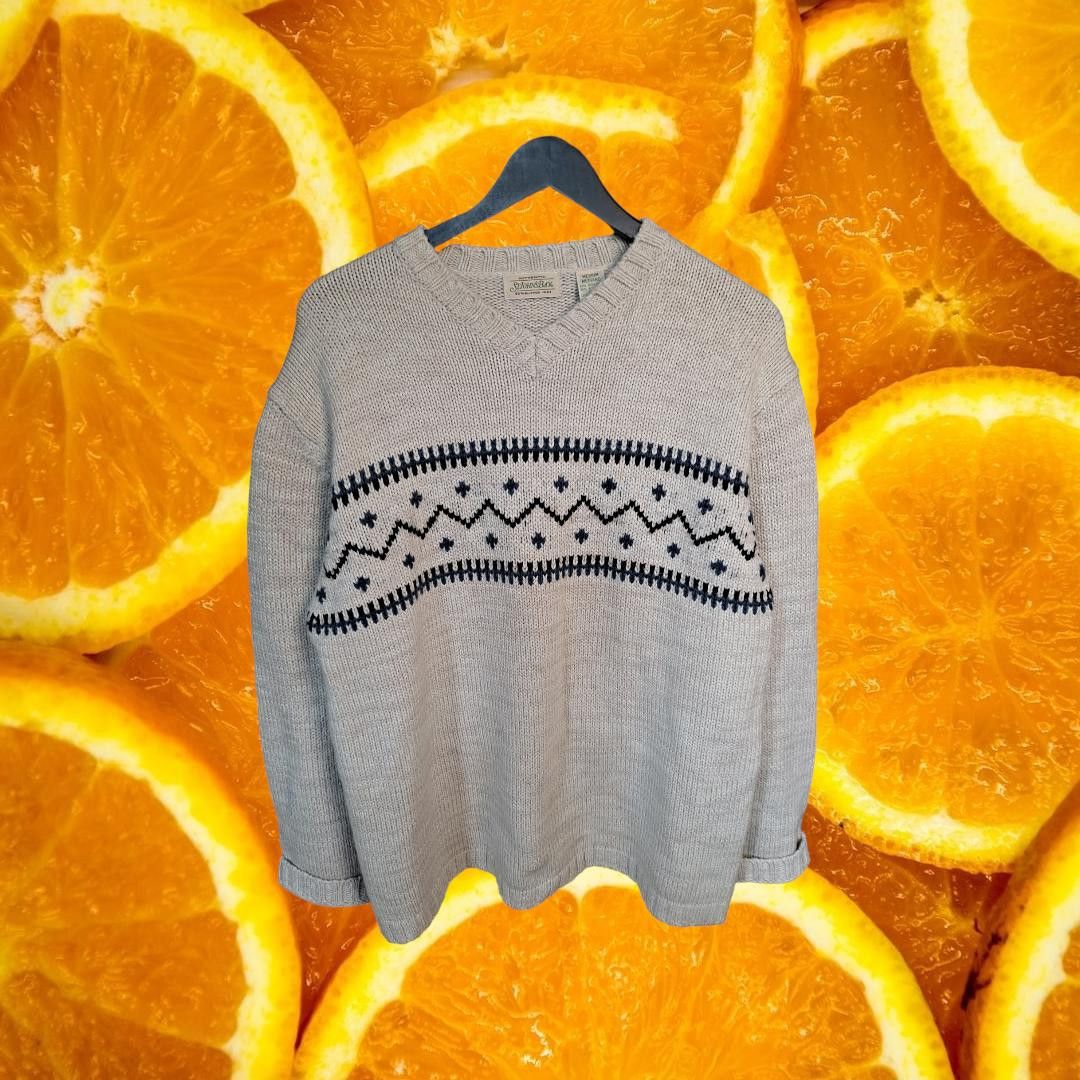 Other St John's Bay V Neck Sweater With Black and Blue Design Size Size US M / EU 48-50 / 2 - 1 Thumbnail
