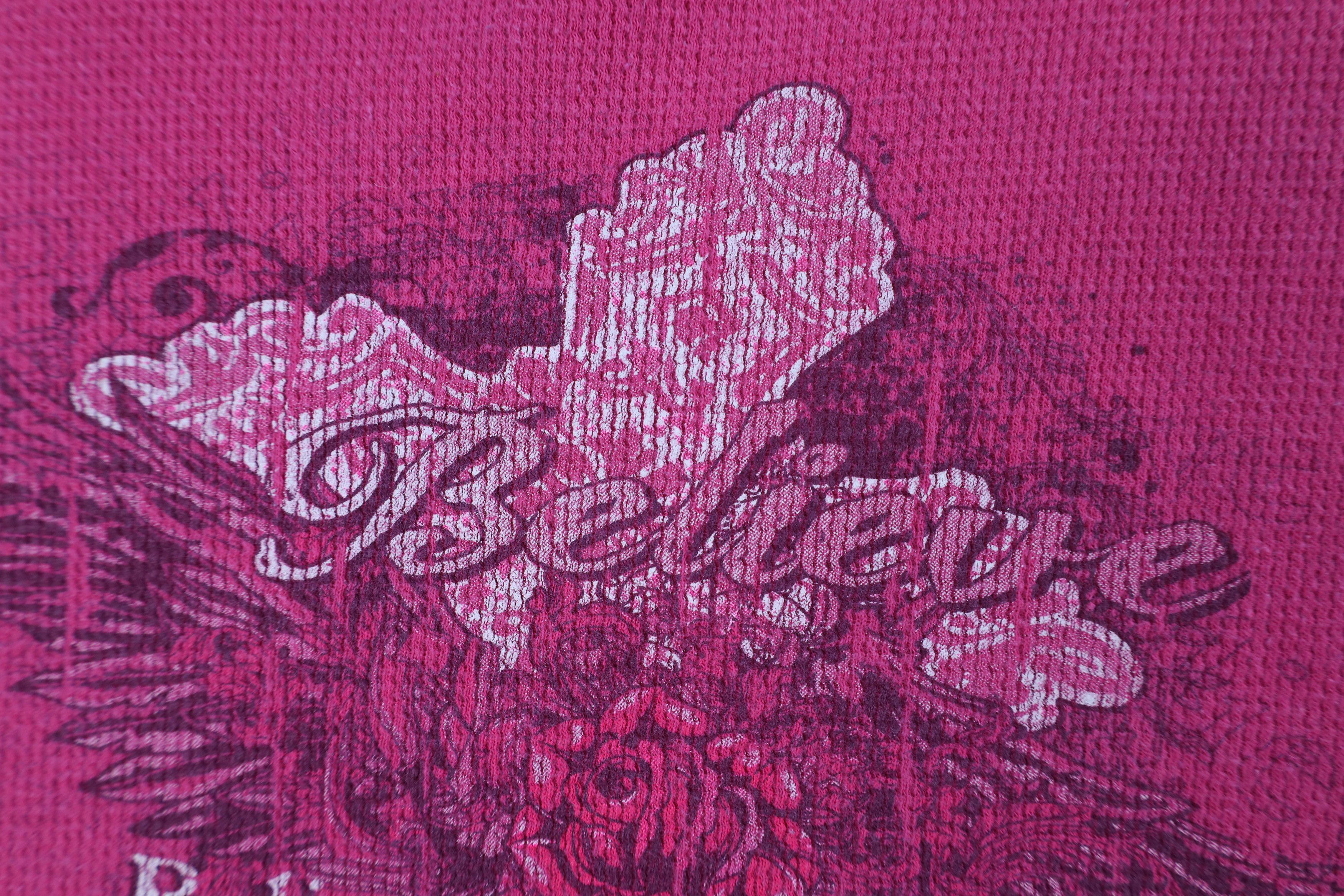 Vintage Vintage Y2K Thermal Waffle Knit Long Sleeve T-Shirt Pink Size XL / US 12-14 / IT 48-50 - 5 Thumbnail