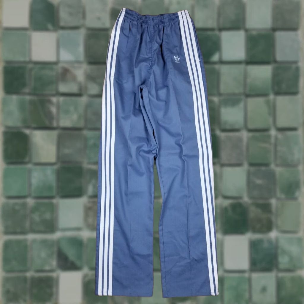 Adidas VINTAGE adidas TRACK PANTS Mens Medium Cotton Sky Blue 80's Old School Hip Hop Belted Size US 31 - 1 Thumbnail