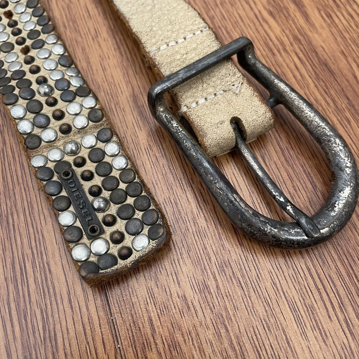 Designer × Diesel Diesel studded 100% Leather Belt Size 32 - 4 Thumbnail
