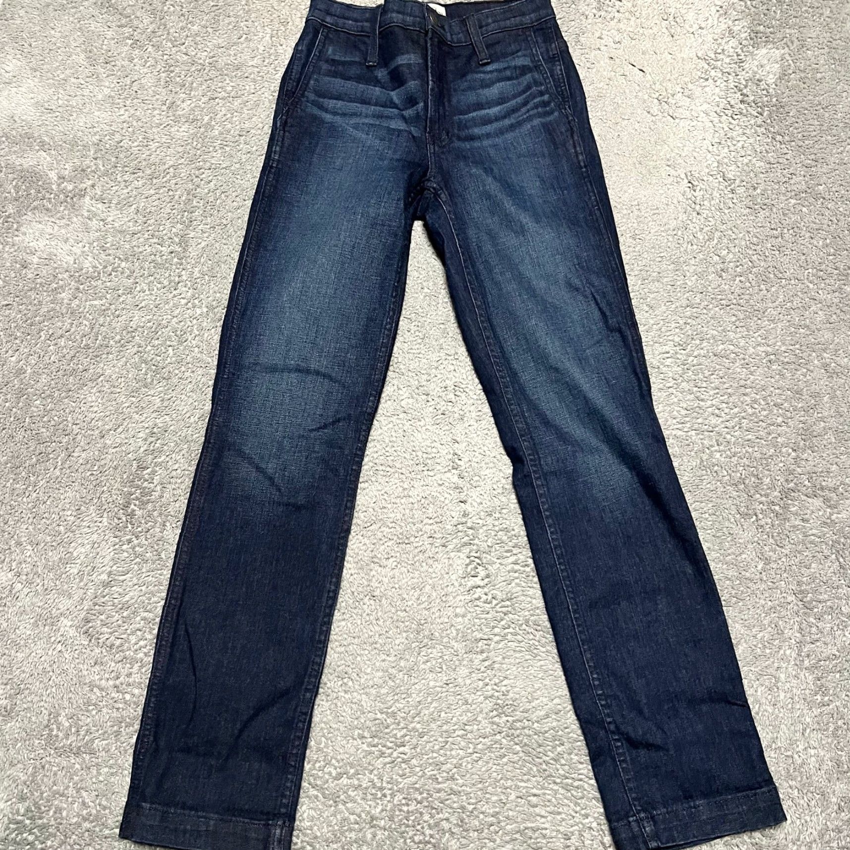 J.Crew VINTAGE J.Crew Straight Jeans Womens 24 Dark High Rise 25x28.5 Blue Trousers Regular Women Size 42" / US 20 - 2 Thumbnail