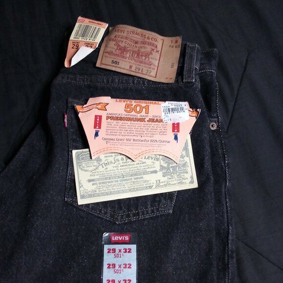 Levi's NWT Vintage Levi's 501 Selvedge Denim Jeans 29x32 Black Size US 32 / EU 48 - 2 Thumbnail