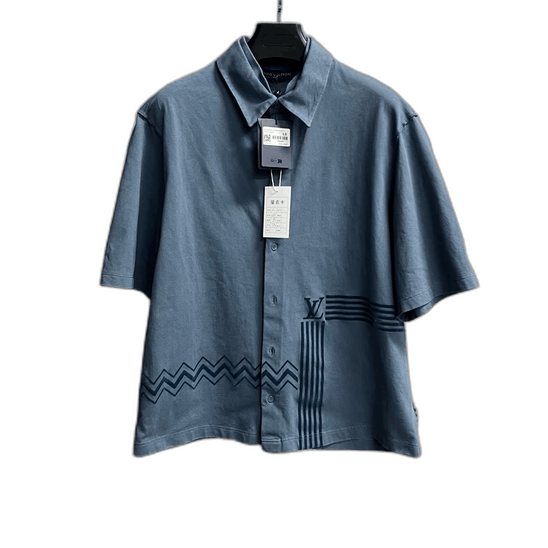 Louis Vuitton Louis Vuitton Blue Short Sleeve Knit Shirt Size US L / EU 52-54 / 3 - 1 Thumbnail